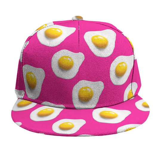 Pink Fried Eggs Pattern Print Snapback Cap
