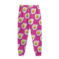 Pink Fried Eggs Pattern Print Sweatpants