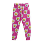 Pink Fried Eggs Pattern Print Sweatpants