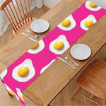 Pink Fried Eggs Pattern Print Table Runner