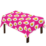 Pink Fried Eggs Pattern Print Tablecloth