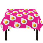 Pink Fried Eggs Pattern Print Tablecloth