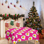 Pink Fried Eggs Pattern Print Tablecloth