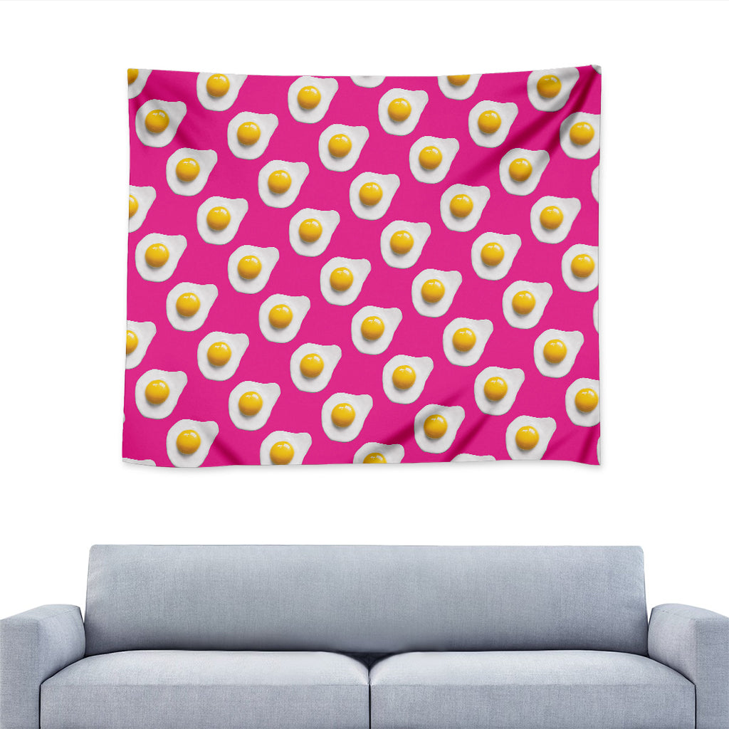 Pink Fried Eggs Pattern Print Tapestry
