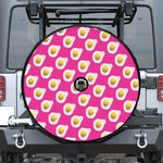 Pink Fried Eggs Pattern Print Tire Cover With Camera Hole