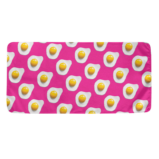 Pink Fried Eggs Pattern Print Towel