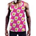 Pink Fried Eggs Pattern Print Men's Workout Tank Top