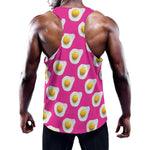 Pink Fried Eggs Pattern Print Training Tank Top