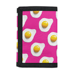 Pink Fried Eggs Pattern Print Trifold Wallet