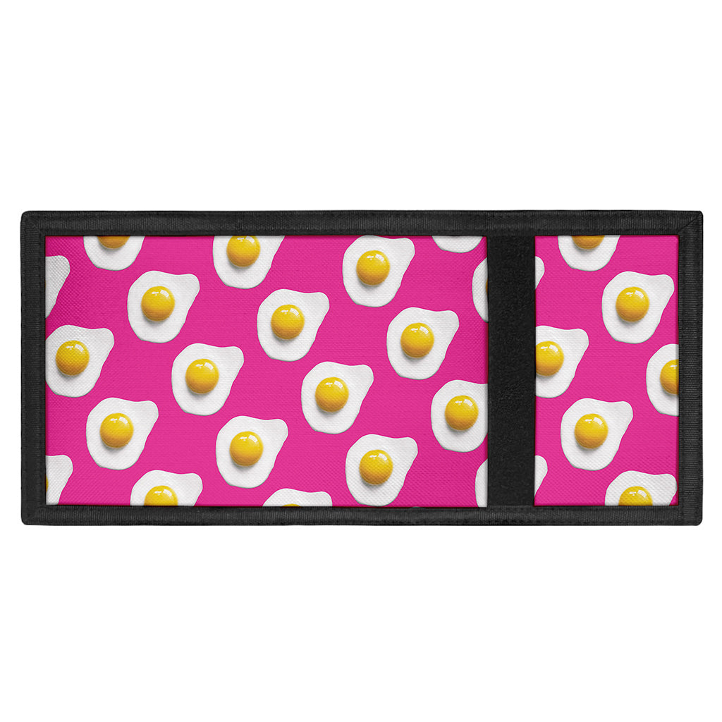 Pink Fried Eggs Pattern Print Trifold Wallet