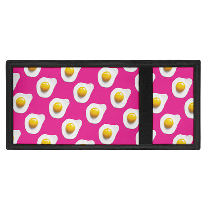 Pink Fried Eggs Pattern Print Trifold Wallet