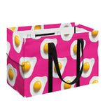 Pink Fried Eggs Pattern Print Utility Tote Bag
