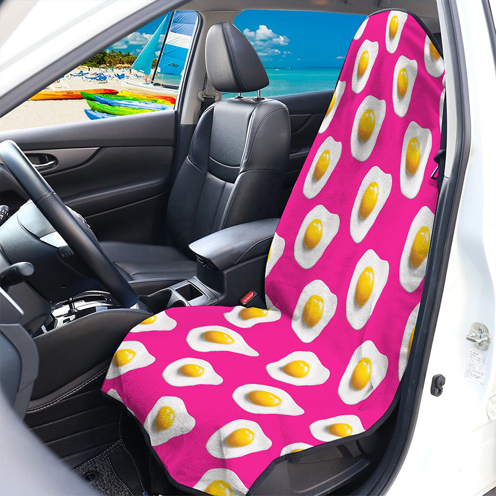 Pink Fried Eggs Pattern Print Waterproof Car Seat Cover