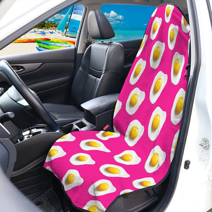 Pink Fried Eggs Pattern Print Waterproof Car Seat Cover
