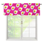 Pink Fried Eggs Pattern Print Window Valance