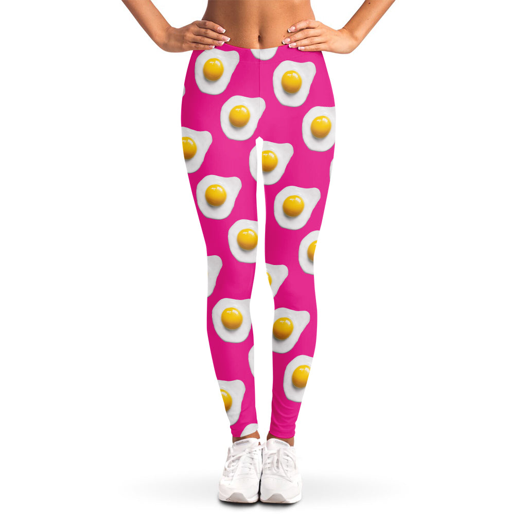 Pink Fried Eggs Pattern Print Women's Leggings