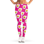 Pink Fried Eggs Pattern Print Women's Leggings