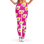Pink Fried Eggs Pattern Print Women's Leggings