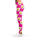 Pink Fried Eggs Pattern Print Women's Leggings