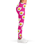 Pink Fried Eggs Pattern Print Women's Leggings