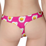 Pink Fried Eggs Pattern Print Women's Thong