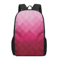 Pink Geometric Square Pattern Print 17 Inch Backpack