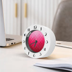 Pink Geometric Square Pattern Print Alarm Clock