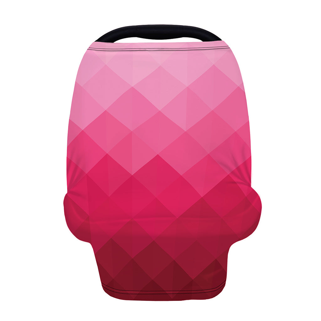 Pink Geometric Square Pattern Print Baby Seat Cover