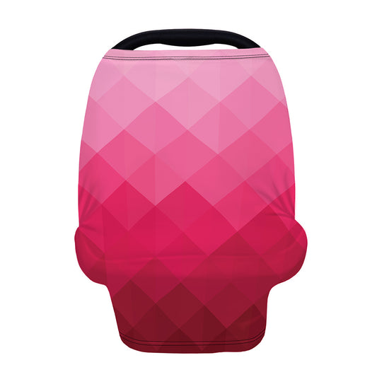 Pink Geometric Square Pattern Print Baby Seat Cover
