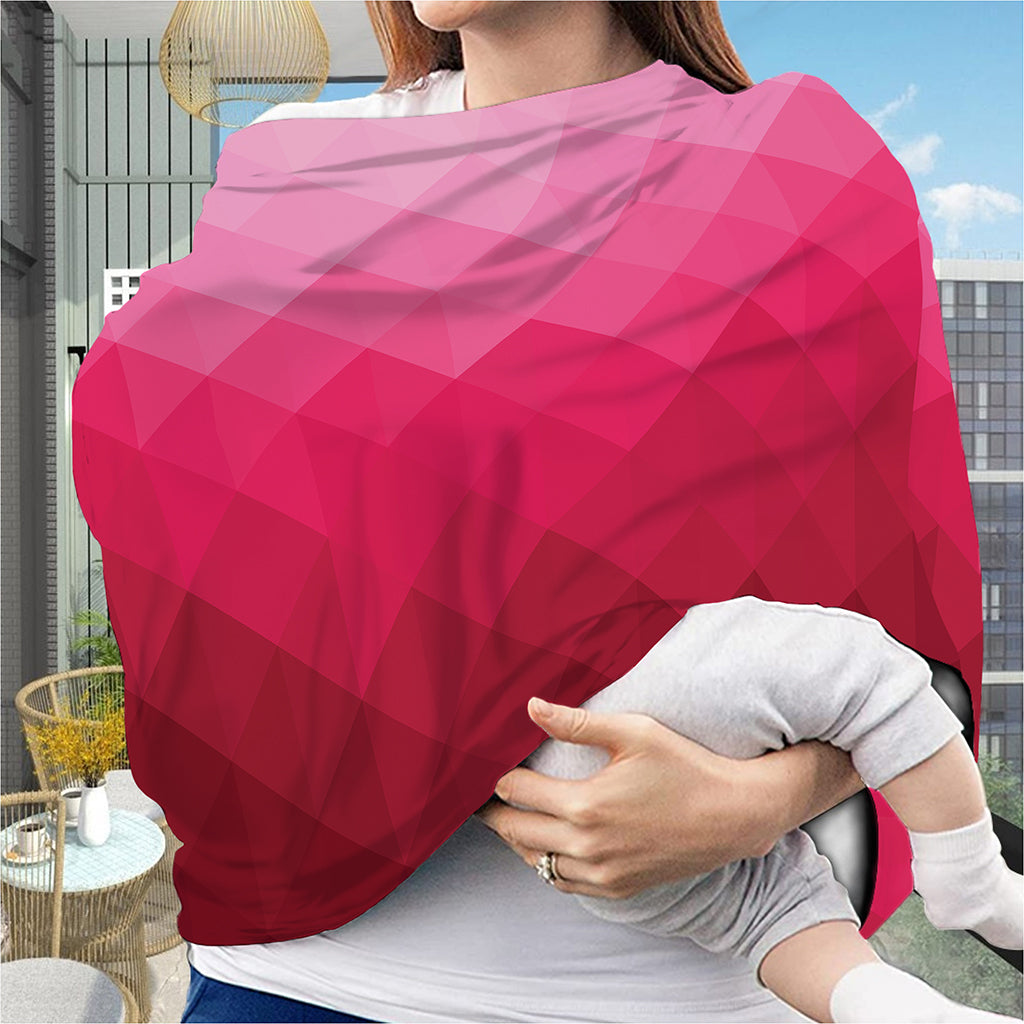 Pink Geometric Square Pattern Print Baby Seat Cover