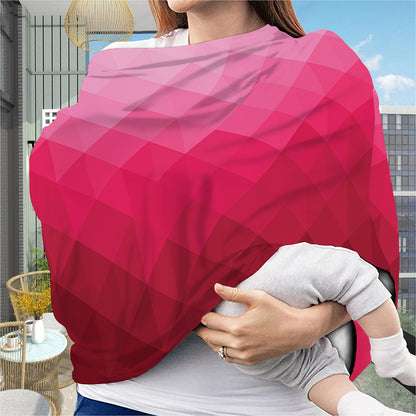 Pink Geometric Square Pattern Print Baby Seat Cover