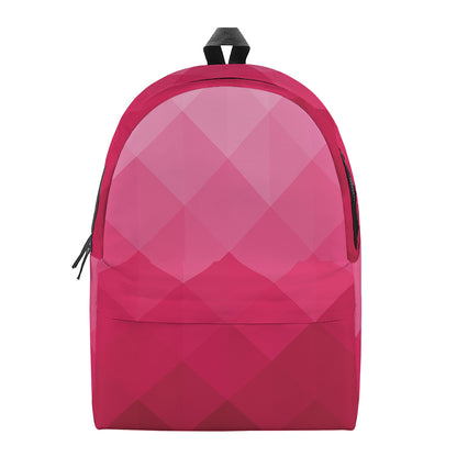 Pink Geometric Square Pattern Print Backpack