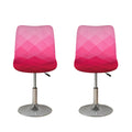 Pink Geometric Square Pattern Print Bar Stool Covers