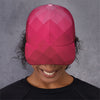 Pink Geometric Square Pattern Print Baseball Cap