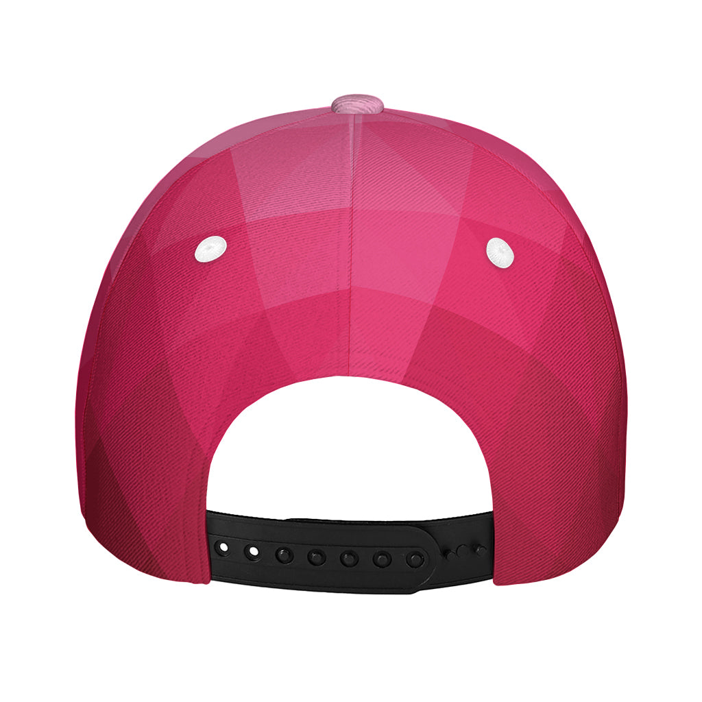 Pink Geometric Square Pattern Print Baseball Cap