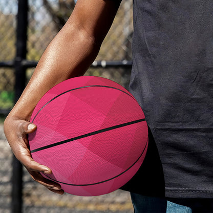 Pink Geometric Square Pattern Print Basketball