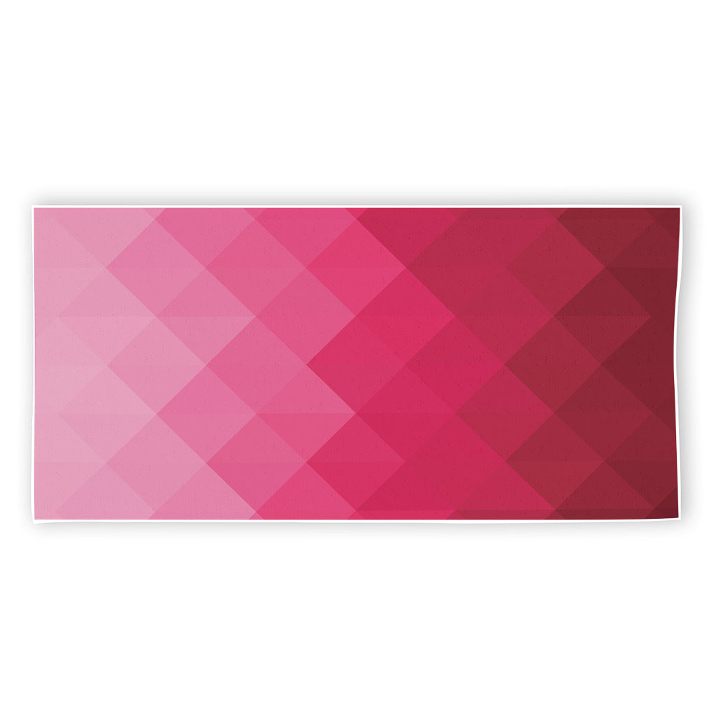 Pink Geometric Square Pattern Print Beach Towel