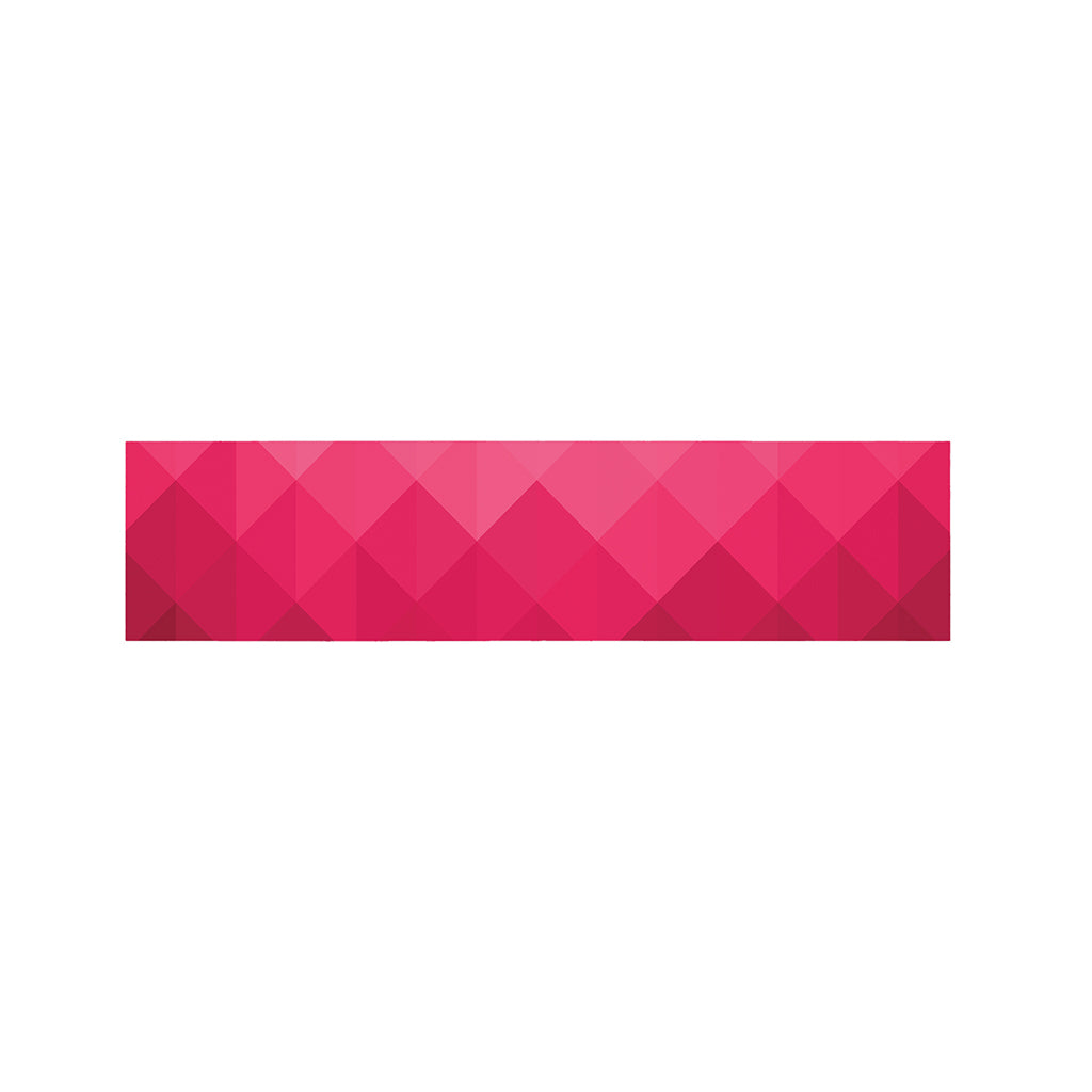 Pink Geometric Square Pattern Print Bed Runner