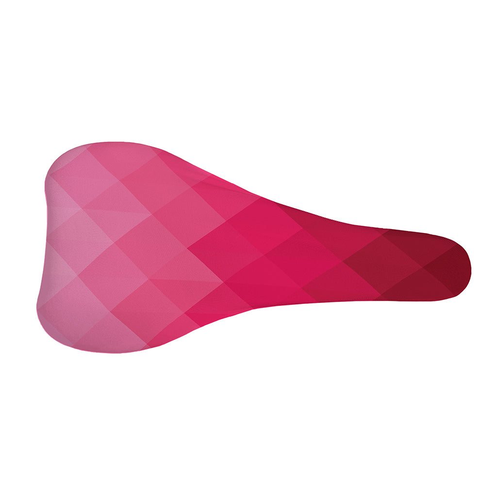 Pink Geometric Square Pattern Print Bicycle Seat Cover
