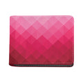 Pink Geometric Square Pattern Print Bifold Wallet