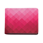 Pink Geometric Square Pattern Print Bifold Wallet