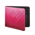 Pink Geometric Square Pattern Print Bifold Wallet