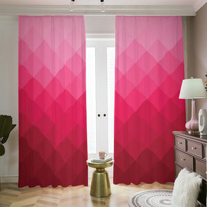 Pink Geometric Square Pattern Print Blackout Pencil Pleat Curtains