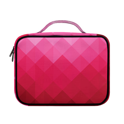 Pink Geometric Square Pattern Print Briefcase Bible Bag