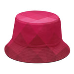 Pink Geometric Square Pattern Print Bucket Hat