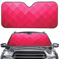 Pink Geometric Square Pattern Print Car Windshield Sun Shade