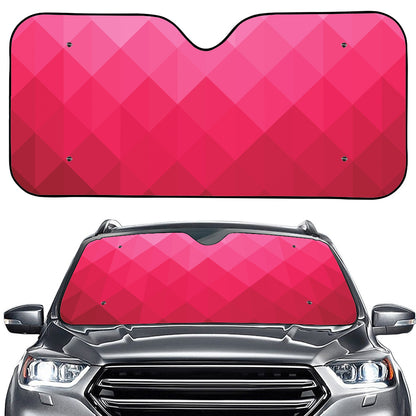 Pink Geometric Square Pattern Print Car Windshield Sun Shade