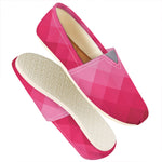 Pink Geometric Square Pattern Print Casual Shoes