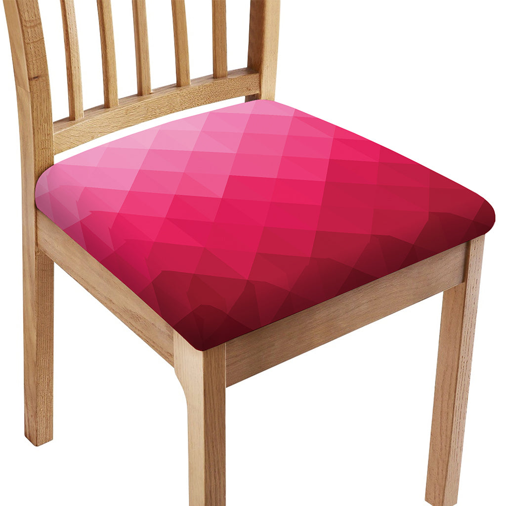Pink Geometric Square Pattern Print Chair Cushion Cover