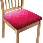 Pink Geometric Square Pattern Print Chair Cushion Cover